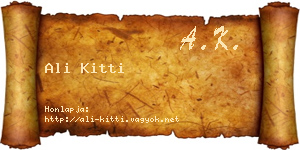 Ali Kitti névjegykártya