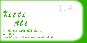 kitti ali business card